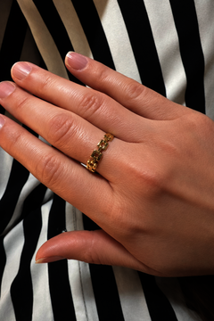 Žluté zlato prsten GEOMETRICKÝ VZOR